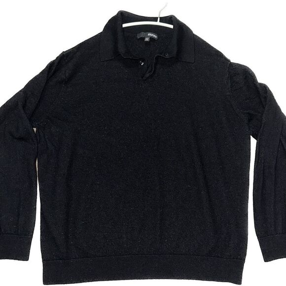 Murano Sweater Mens XXL Black Polo Wool - Picture 1 of 4